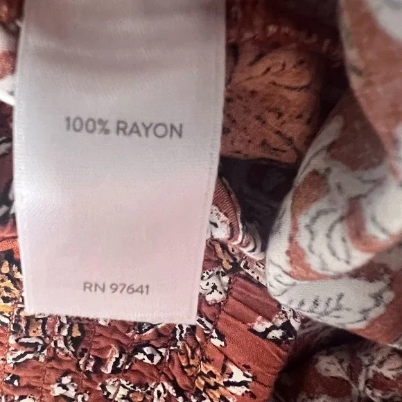 J Jill Boho Cottagecore Midi Skirt Floral Rust Tiered Flowy Elastic L - Picture 8 of 9